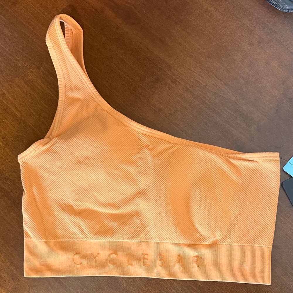 CycleBar x NUX Women's Vibrant Orange Asymmetrical Sports Bra